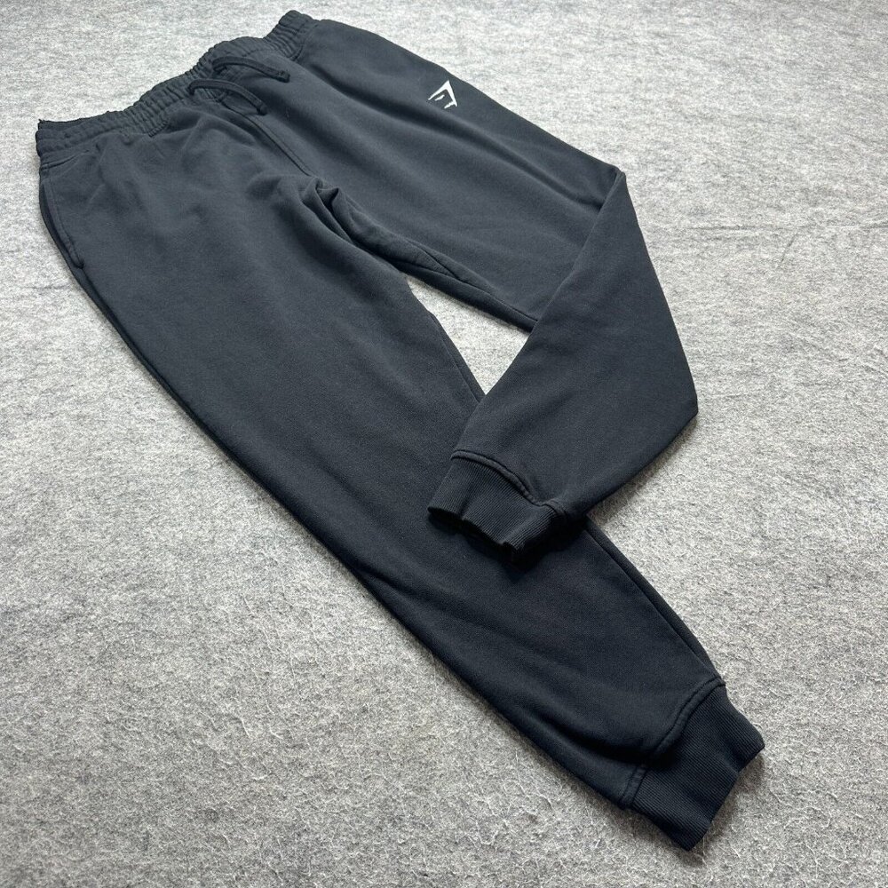 Gymshark Jogger Men M Black Crest Slim Fit Fleece 28" Tapered A1A2A